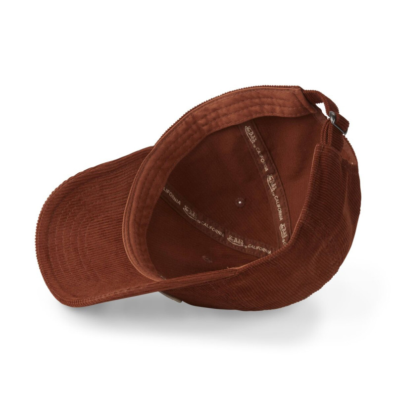 Casquette Vondutch Marron Dad cap Strapback / Boucle en Velours côtelé LOG | Von Dutch