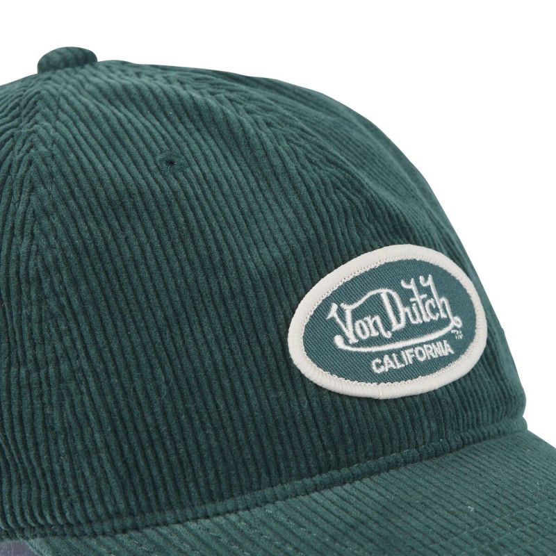 Casquette Vondutch Verte Dad cap Strapback / Boucle en Velours côtelé LOG | Von Dutch