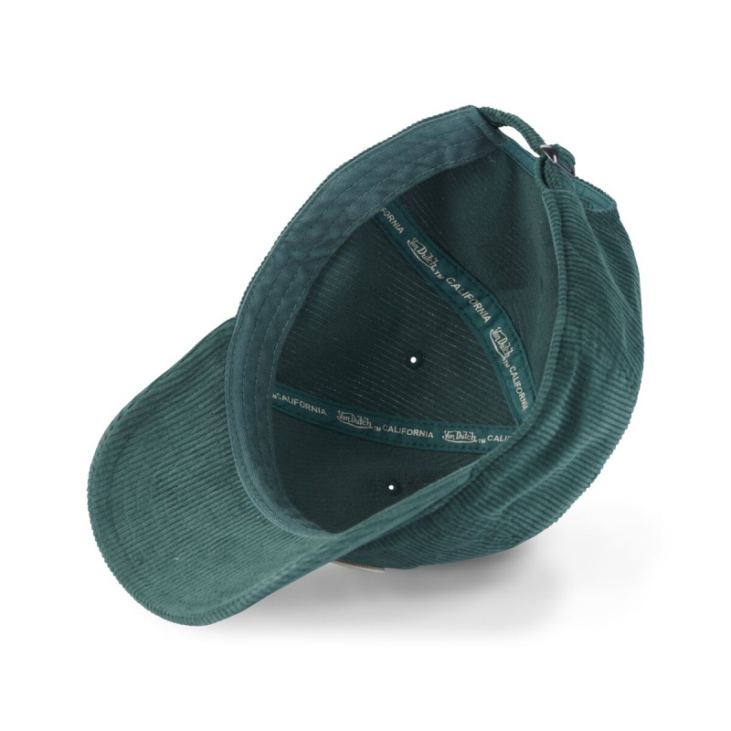 Casquette Vondutch Verte Dad cap Strapback / Boucle en Velours côtelé LOG | Von Dutch