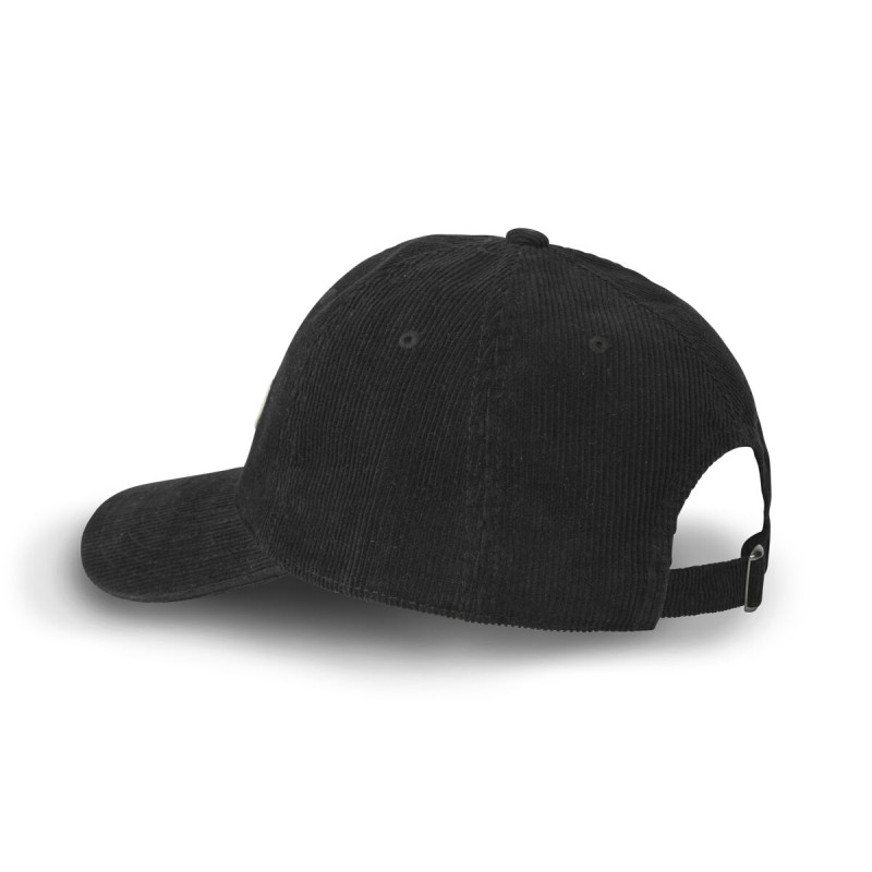 Casquette Vondutch Noire Dad cap Strapback / Boucle en Velours côtelé LOG | Von Dutch