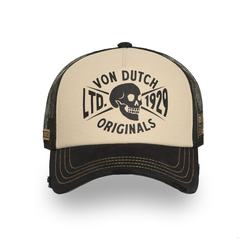 Casquette trucker avec filet souple effet bamboo avec print Crew