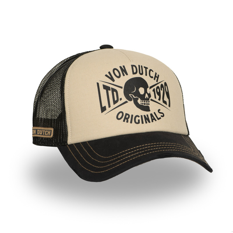Casquette trucker avec filet souple effet bamboo avec print Crew