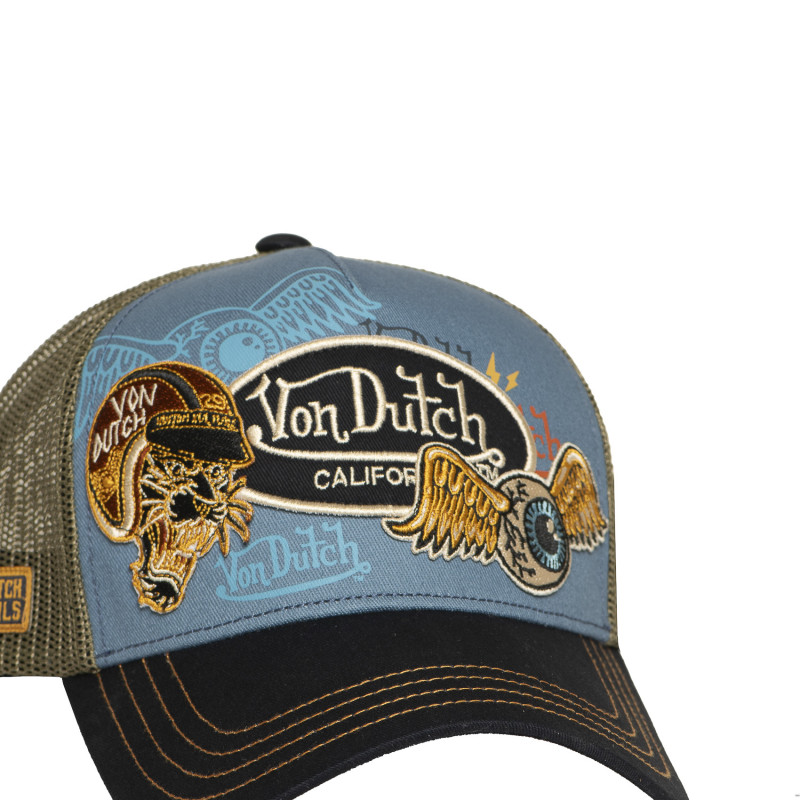 Casquette Vondutch Bleue Trucker Snapback PATCHES | Von Dutch