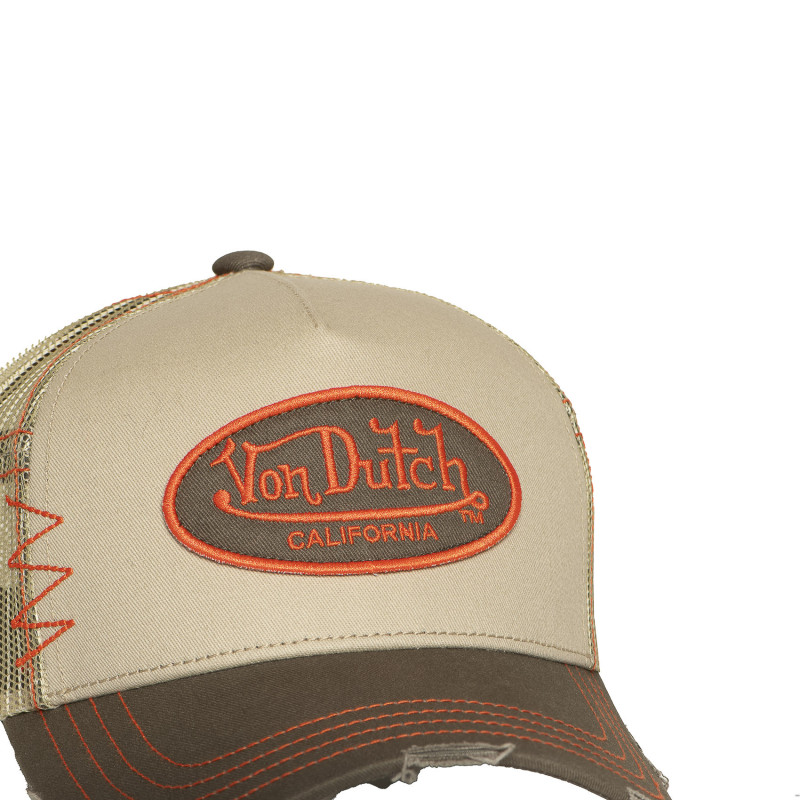 Casquette Vondutch Kaki Trucker Snapback effet Usé USED | Von Dutch