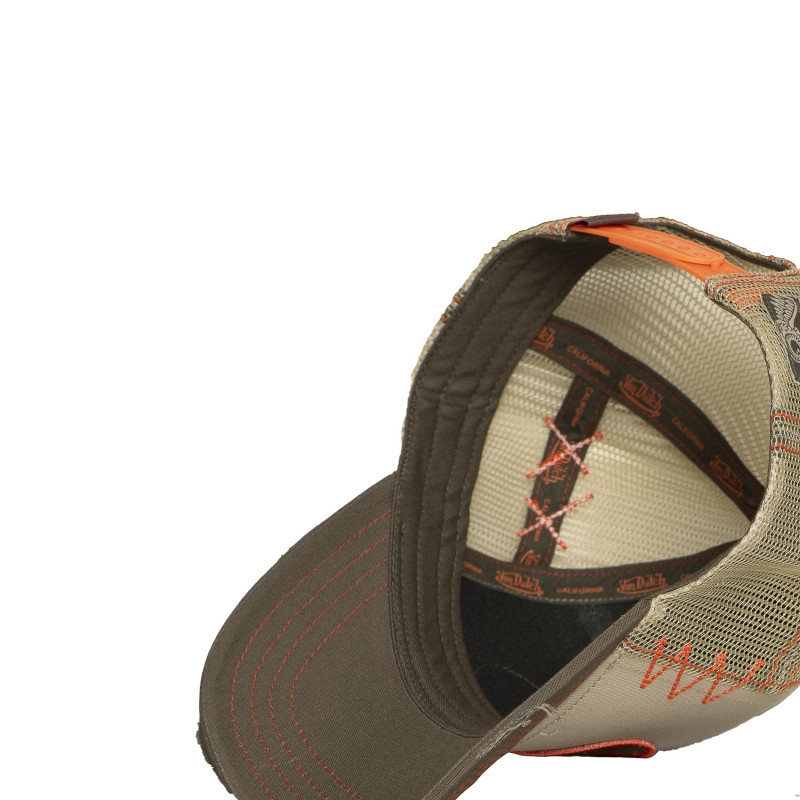 Casquette Vondutch Kaki Trucker Snapback effet Usé USED | Von Dutch