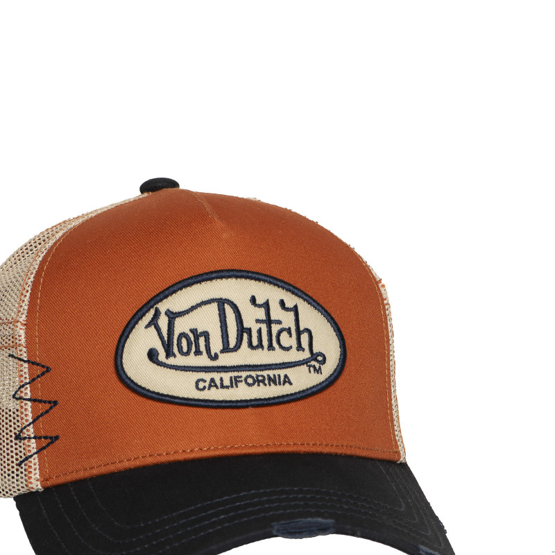 Casquette Vondutch Marron Trucker Snapback effet Usé USED | Von Dutch
