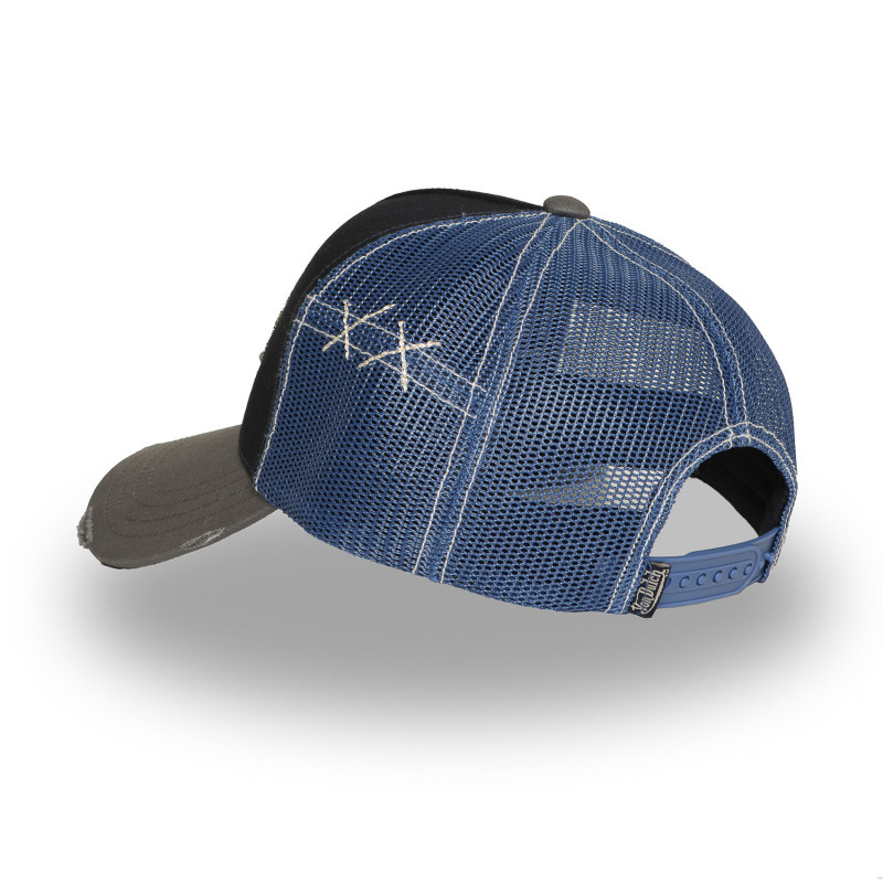 Casquette trucker avec filet adulte effet usé et patch brodé Used