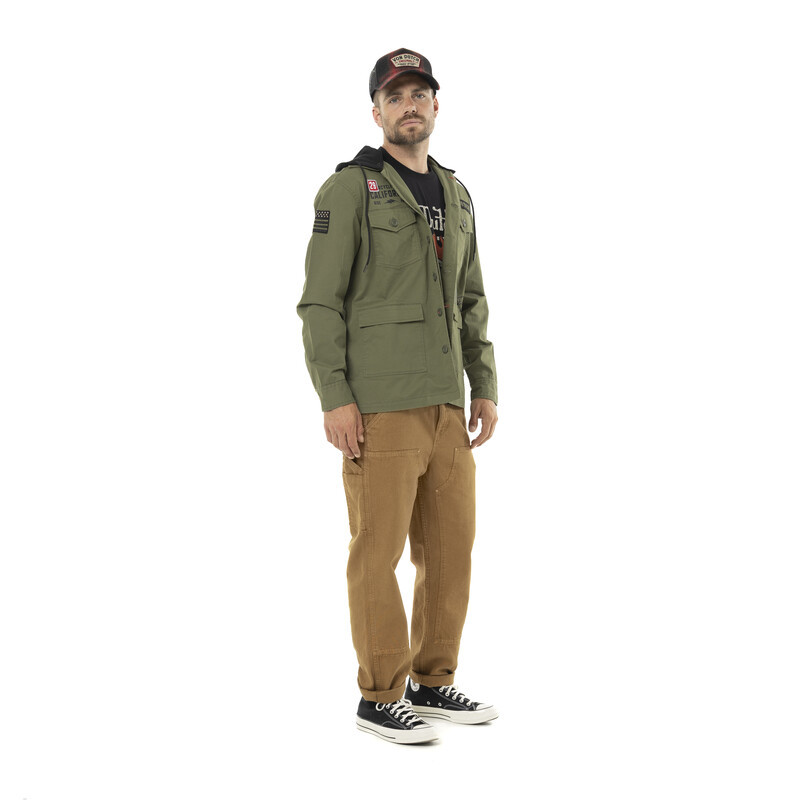 Veste militaire homme en molton et capuche détachable Revolt