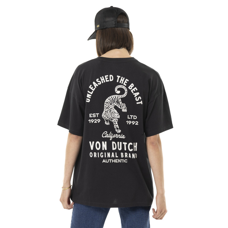 Tee Shirt Noir coupe Relaxed fit Col rond BEAST | Femme - Vondutch