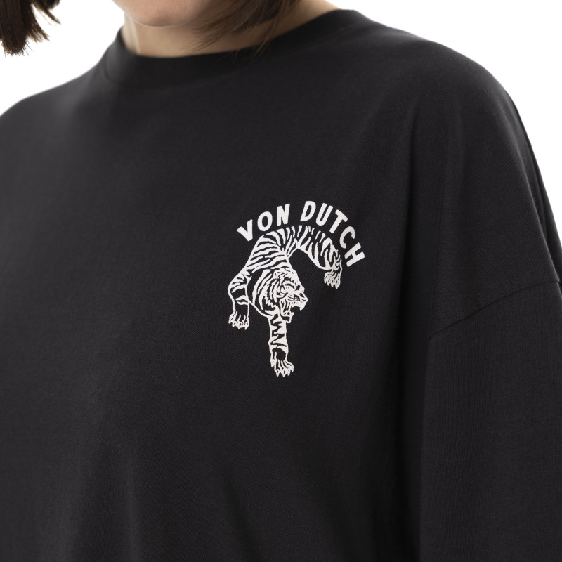 Tee Shirt Noir coupe Relaxed fit Col rond BEAST | Femme - Vondutch | Von Dutch
