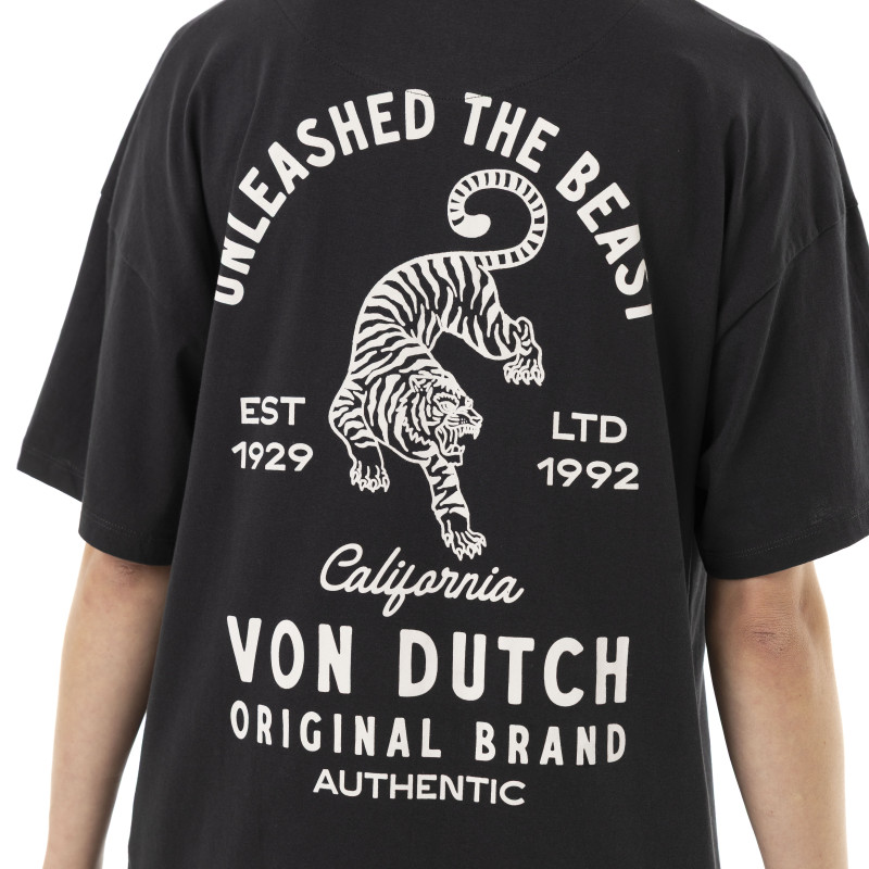 Tee Shirt Noir coupe Relaxed fit Col rond BEAST | Femme - Vondutch | Von Dutch