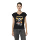 T-shirt femme uni col V avec print devant Pilote