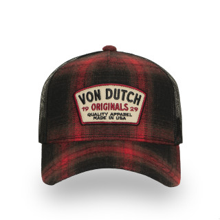 Casquette Vondutch Rouge Trucker Snapback en Flanelle CAR | Von Dutch