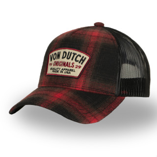 Casquette Vondutch Rouge Trucker Snapback en Flanelle CAR | Von Dutch
