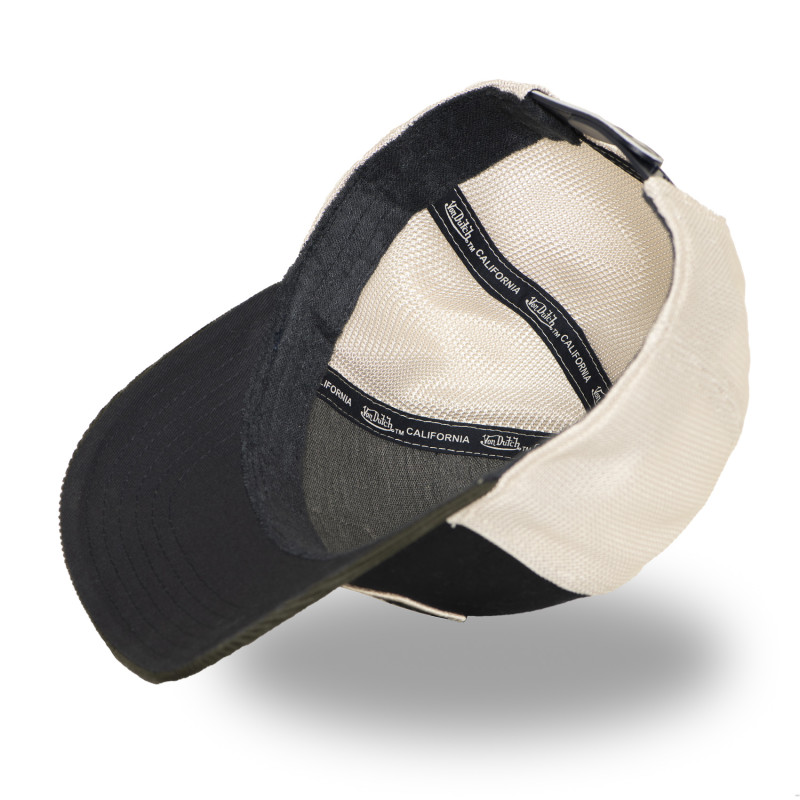 Casquette trucker semi curve visiere en velours avec badge