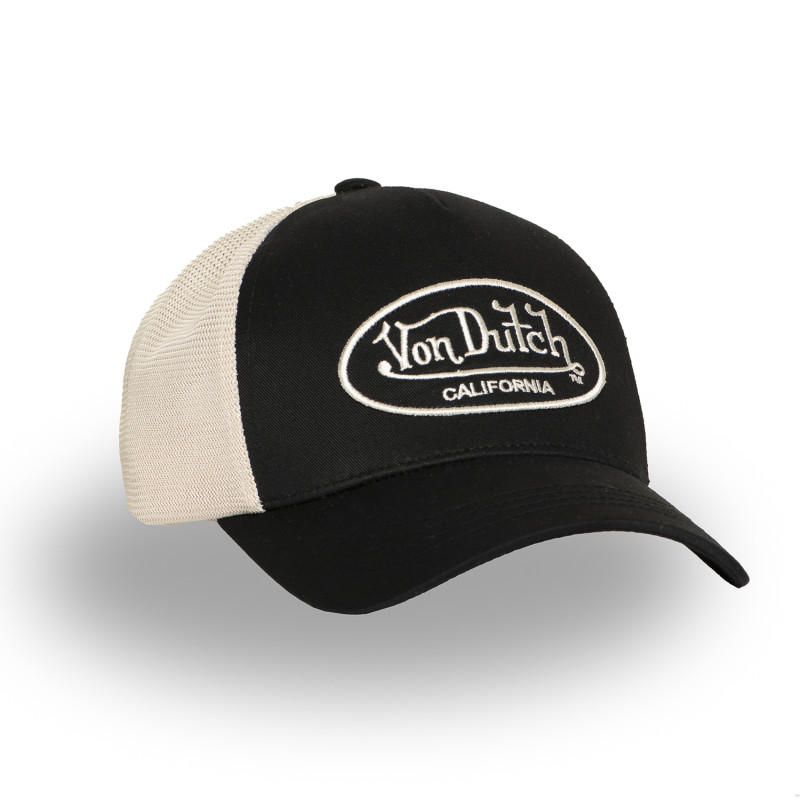 Casquette Vondutch Noire Trucker Strapback / Boucle en Suedine LOF | Von Dutch