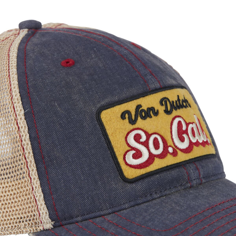 Casquette Vondutch Bleue Trucker Snapback en Denim effet Usé MAC | Von Dutch
