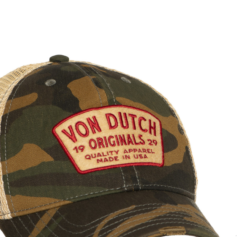 Casquette Vondutch Kaki Trucker Snapback effet Usé MAC | Von Dutch