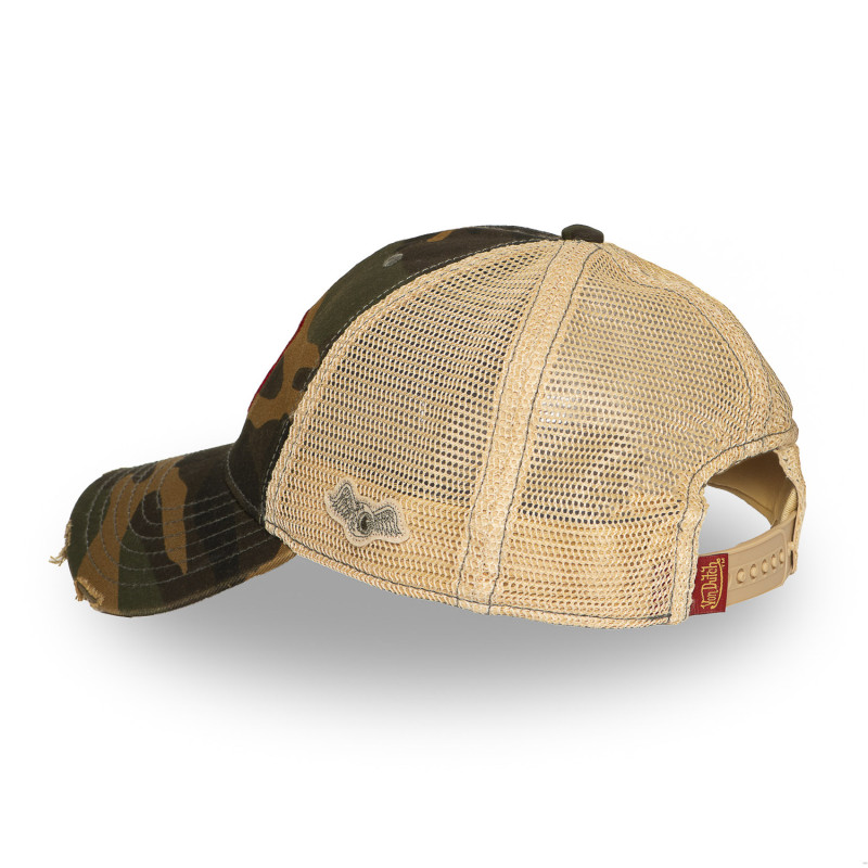Casquette Vondutch Kaki Trucker Snapback effet Usé MAC | Von Dutch