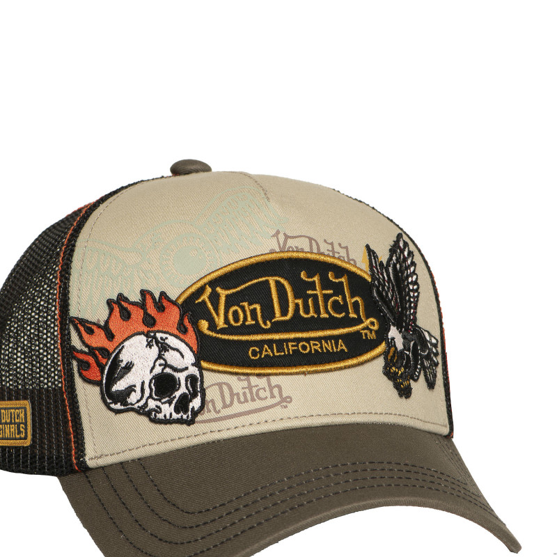 Casquette Vondutch Beige Trucker Snapback PATCHES | Von Dutch
