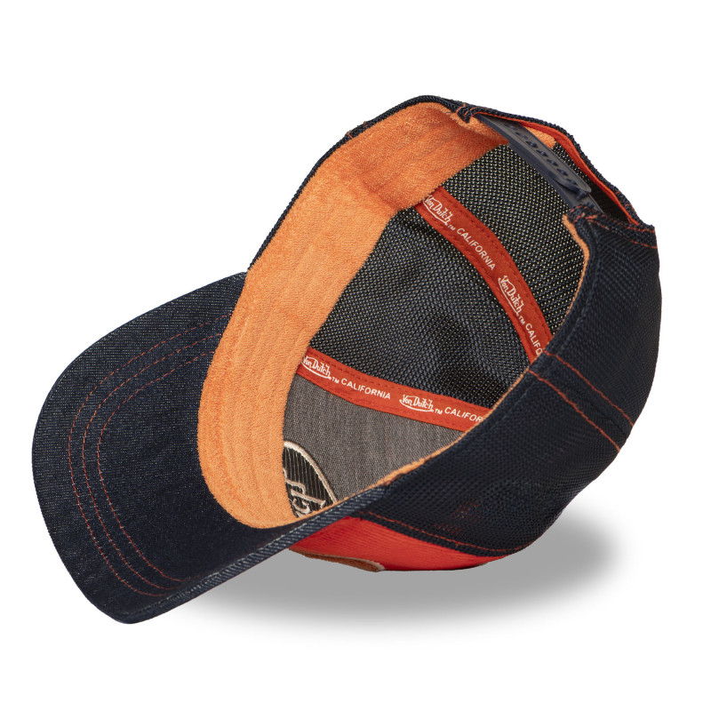 Casquette Vondutch Orange Trucker Snapback en Suedine SHIELD | Von Dutch