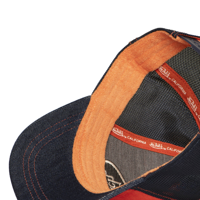 Casquette Vondutch Orange Trucker Snapback en Suedine SHIELD | Von Dutch