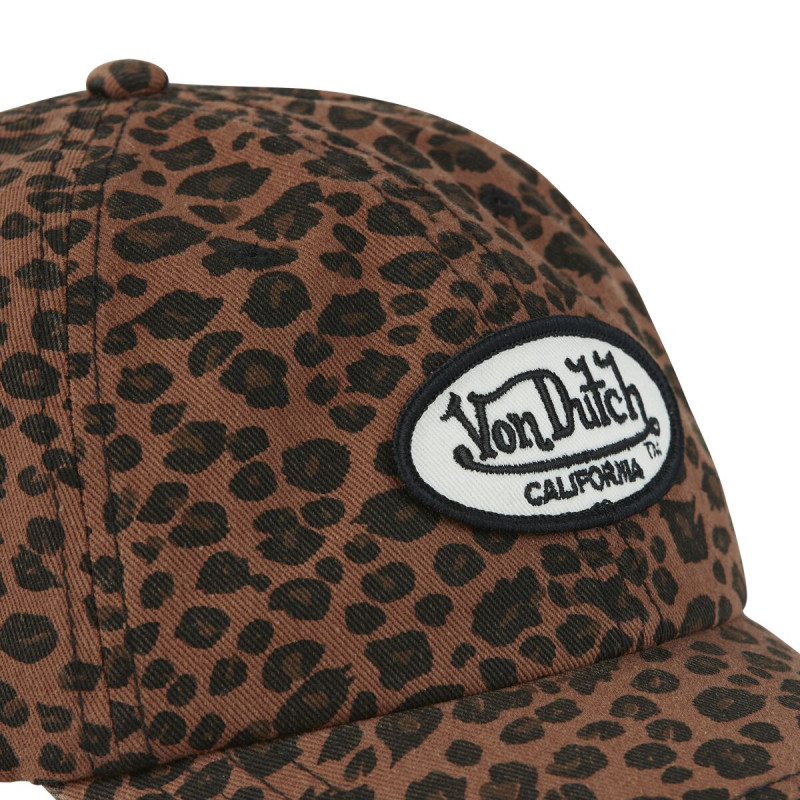 Casquette Vondutch Marron Dad cap Strapback / Boucle LÉOPARD | Von Dutch