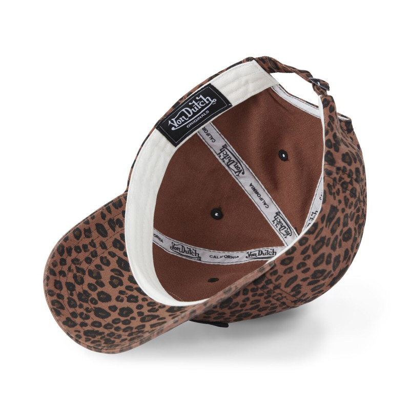 Casquette Vondutch Marron Dad cap Strapback / Boucle LÉOPARD | Von Dutch