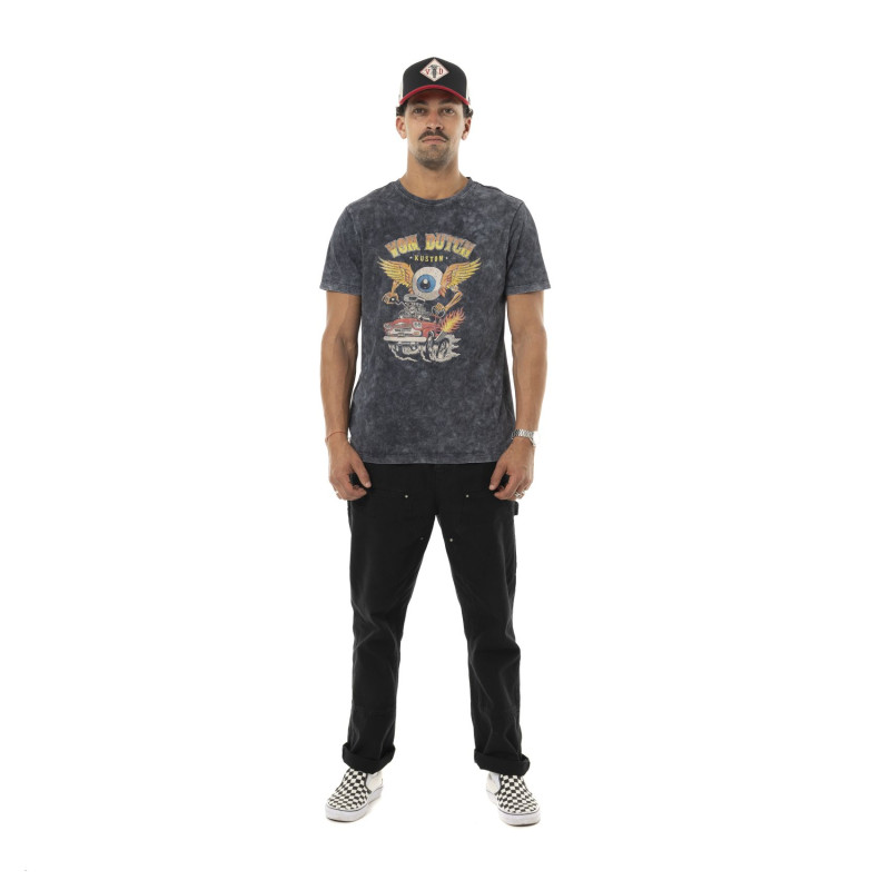 Tee Shirt Gris coupe Régular Col rond effet Flammé CARS | Homme - Vondutch | Von Dutch