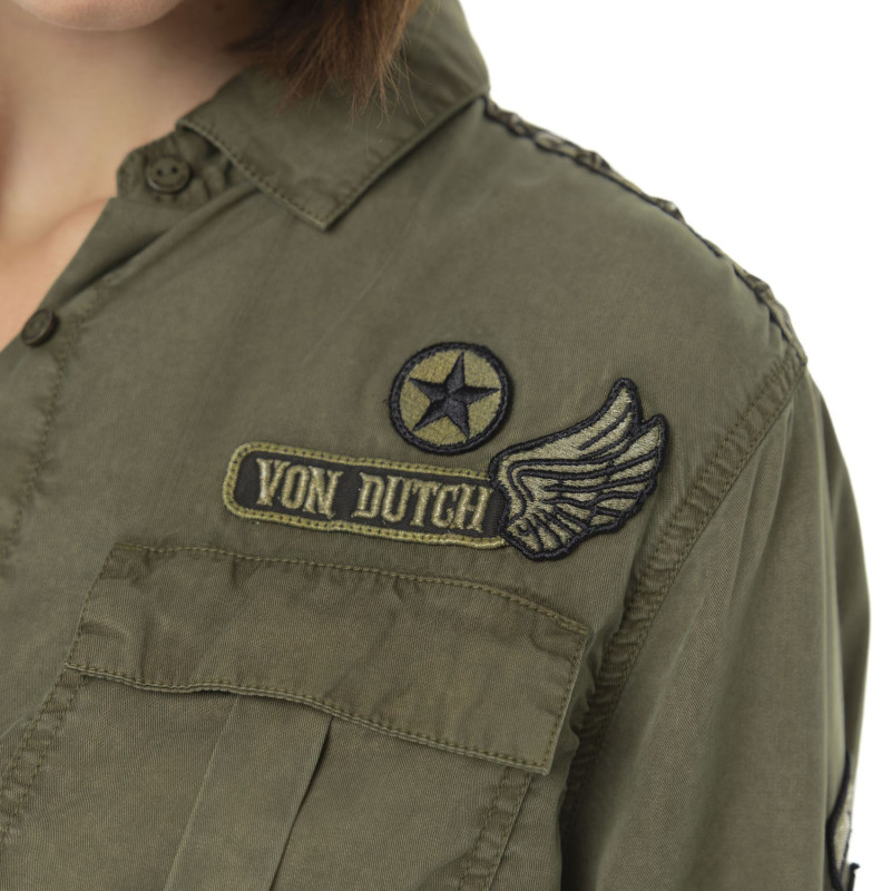 Chemise femme unie avec patch