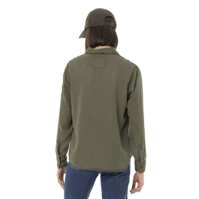 Chemise femme unie avec patch