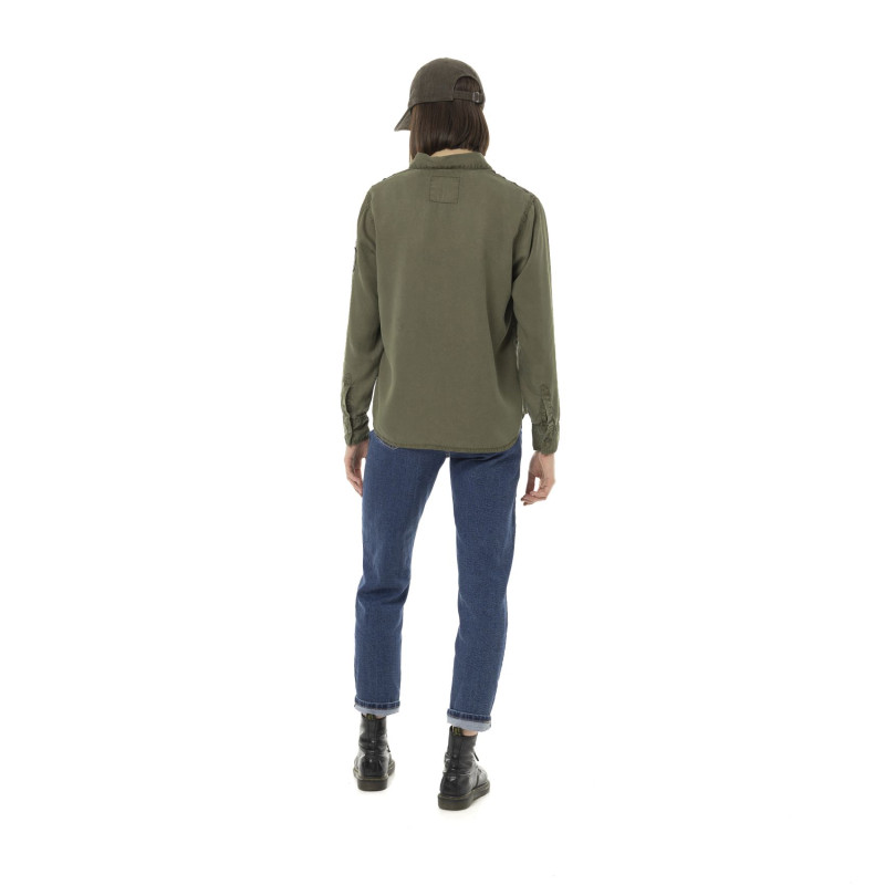 Chemise femme unie avec patch