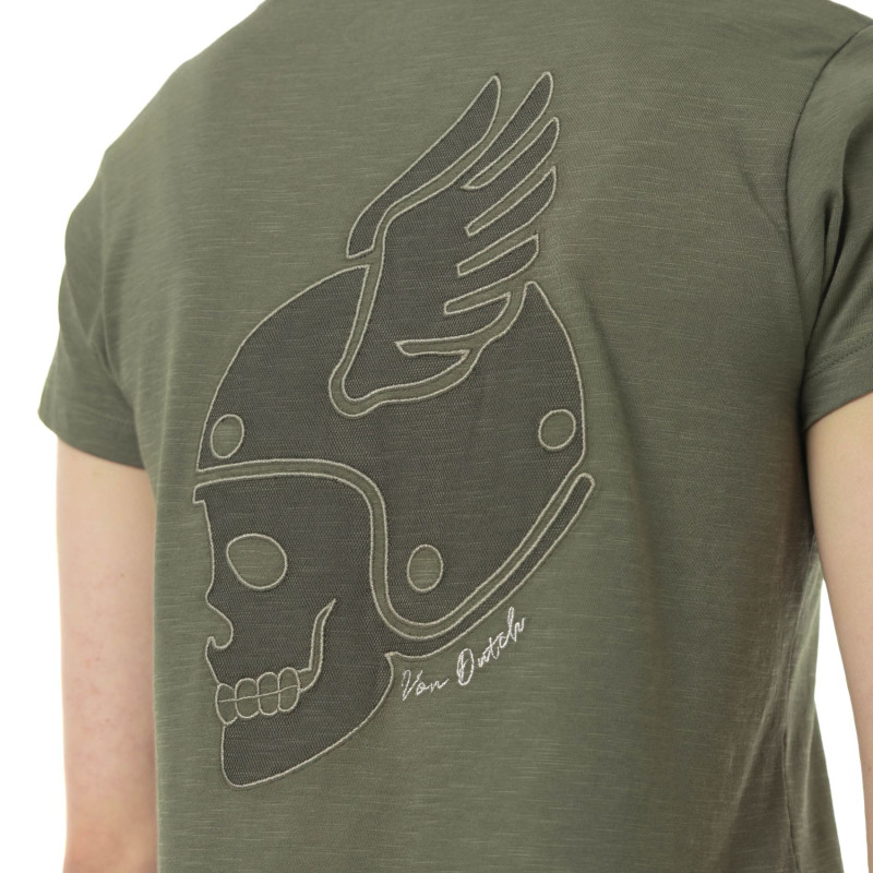 Tee Shirt Kaki coupe Régular Col V TULLE | Femme - Vondutch | Von Dutch