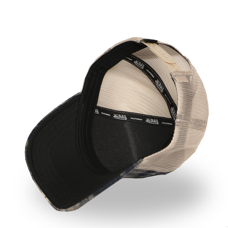 Casquette Vondutch Bleue Baseball Snapback en Flanelle CAR | Von Dutch