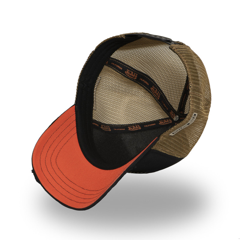 Casquette Vondutch Noire Trucker Snapback effet Usé CREW | Von Dutch