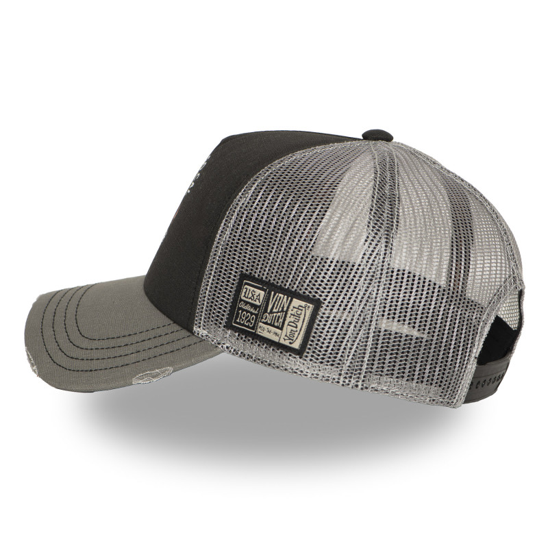 Casquette trucker avec filet souple effet bamboo avec print Crew