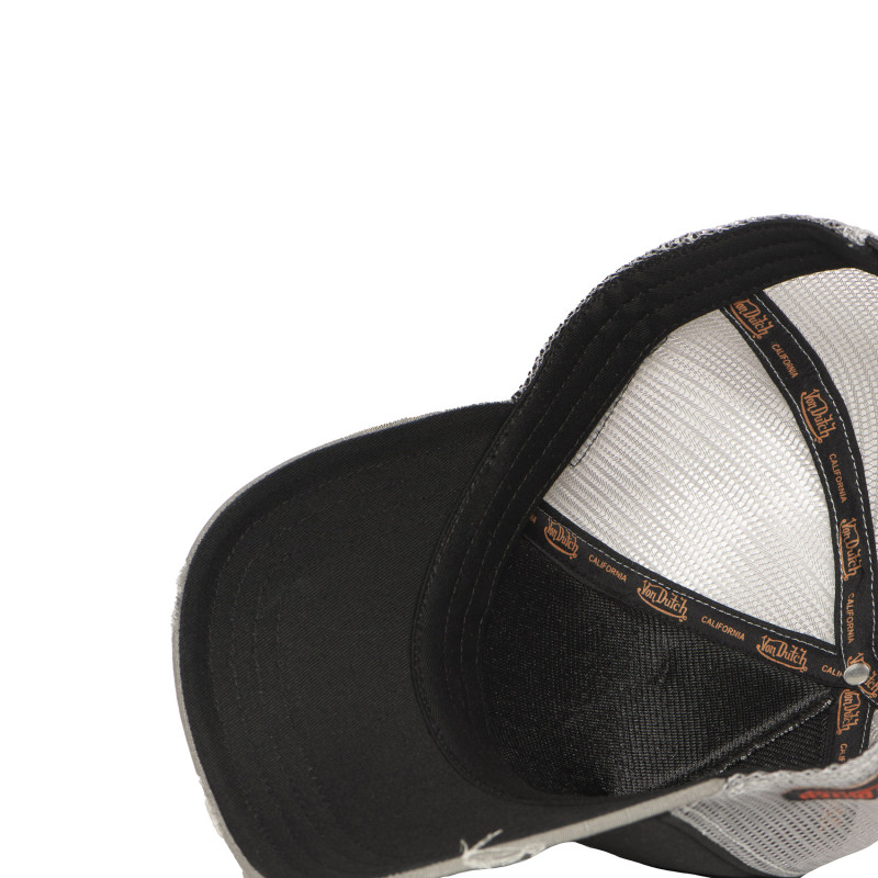 Casquette trucker avec filet souple effet bamboo avec print Crew