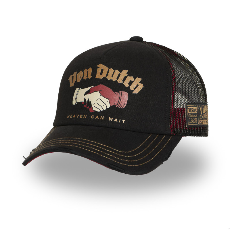 Casquette trucker avec filet souple effet bamboo avec print Crew