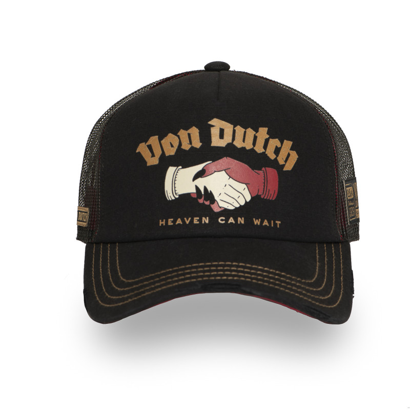 Casquette trucker avec filet souple effet bamboo avec print Crew