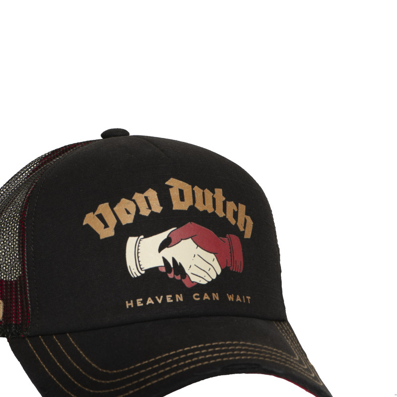 Casquette trucker avec filet souple effet bamboo avec print Crew