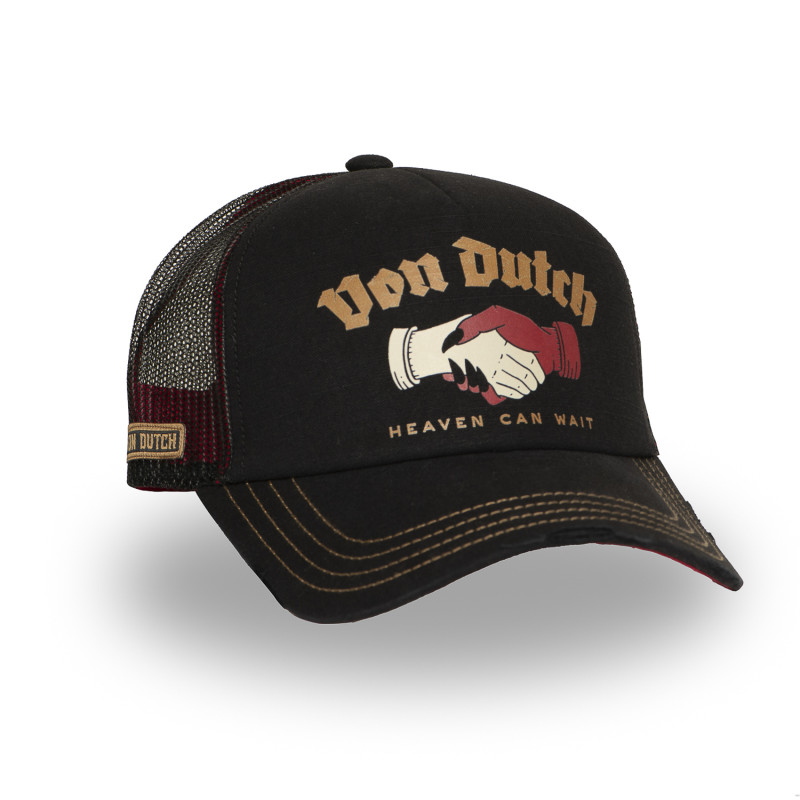 Casquette trucker avec filet souple effet bamboo avec print Crew