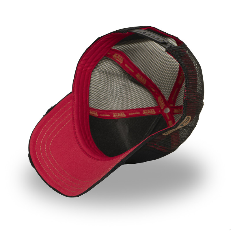 Casquette trucker avec filet souple effet bamboo avec print Crew