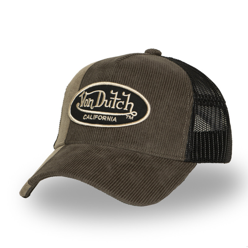 Casquette Vondutch Kaki Trucker Snapback en Velours côtelé CUT | Von Dutch