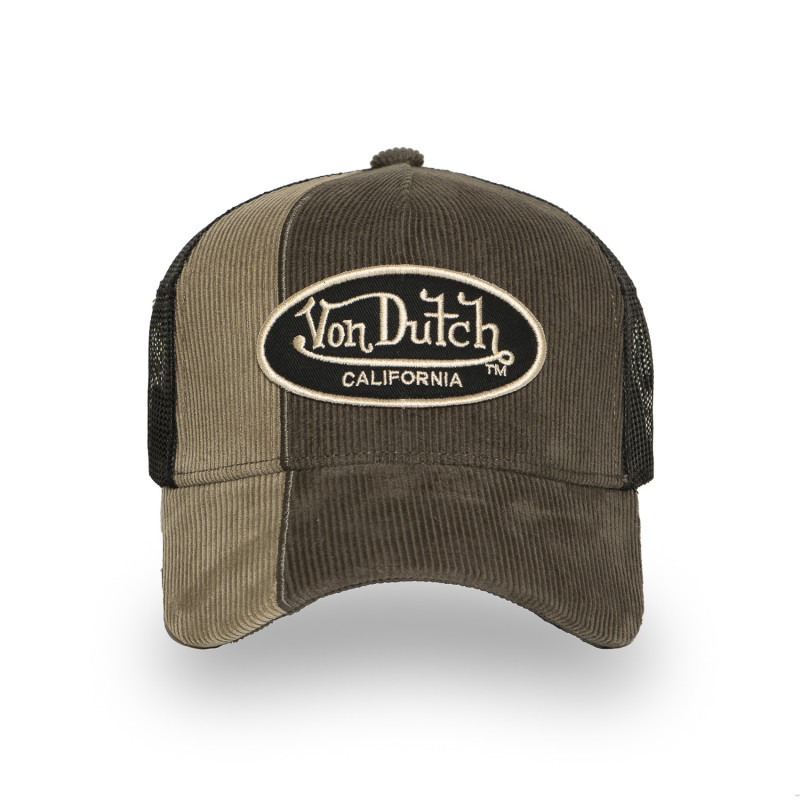 Casquette Vondutch Kaki Trucker Snapback en Velours côtelé CUT | Von Dutch