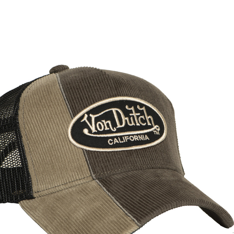 Casquette Vondutch Kaki Trucker Snapback en Velours côtelé CUT | Von Dutch