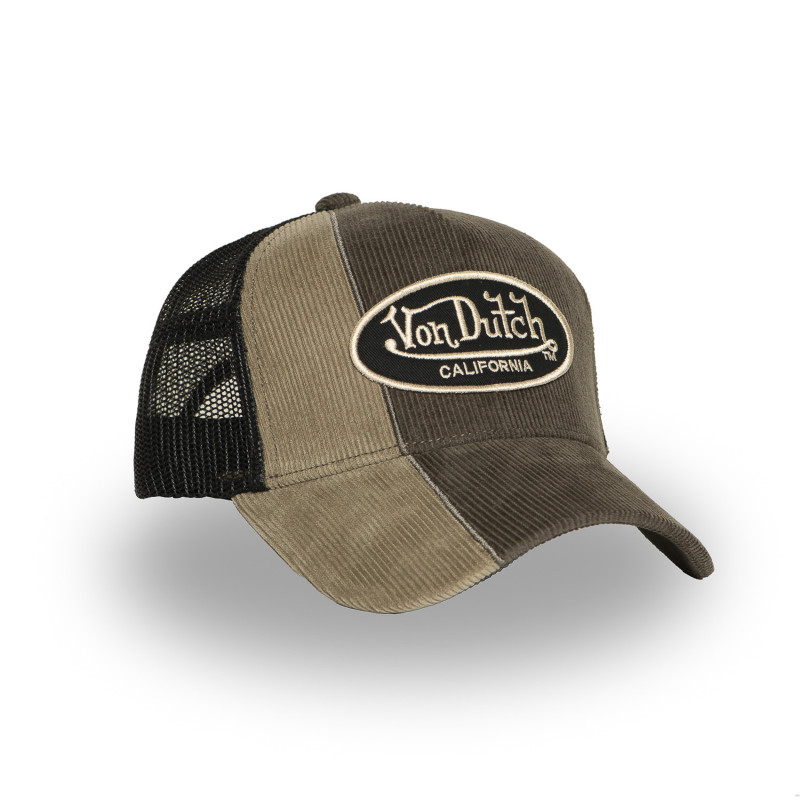 Casquette Vondutch Kaki Trucker Snapback en Velours côtelé CUT | Von Dutch