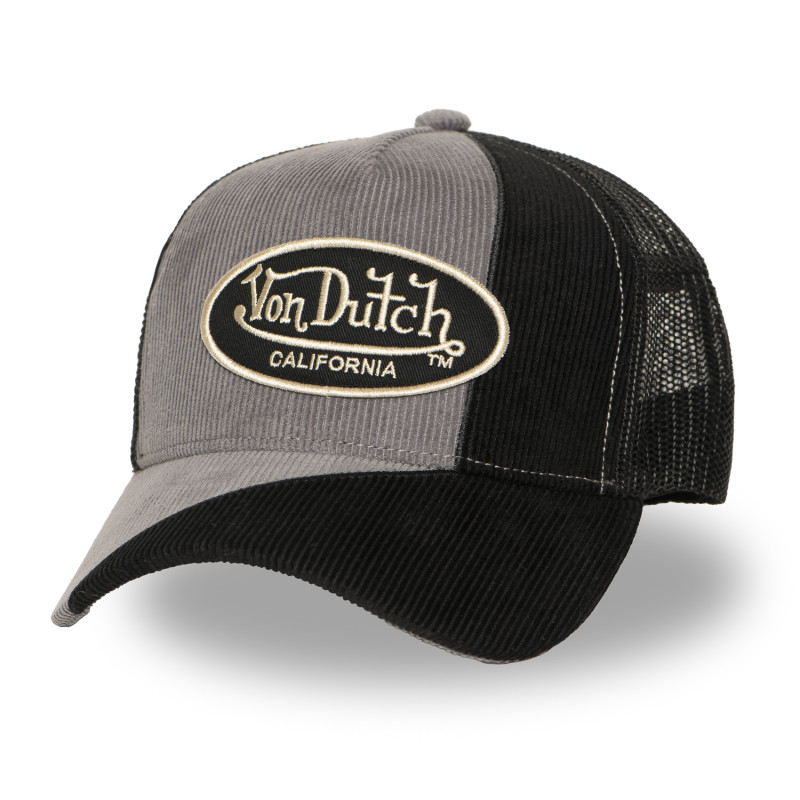 Casquette Vondutch Grise Trucker Snapback en Velours côtelé CUT | Von Dutch