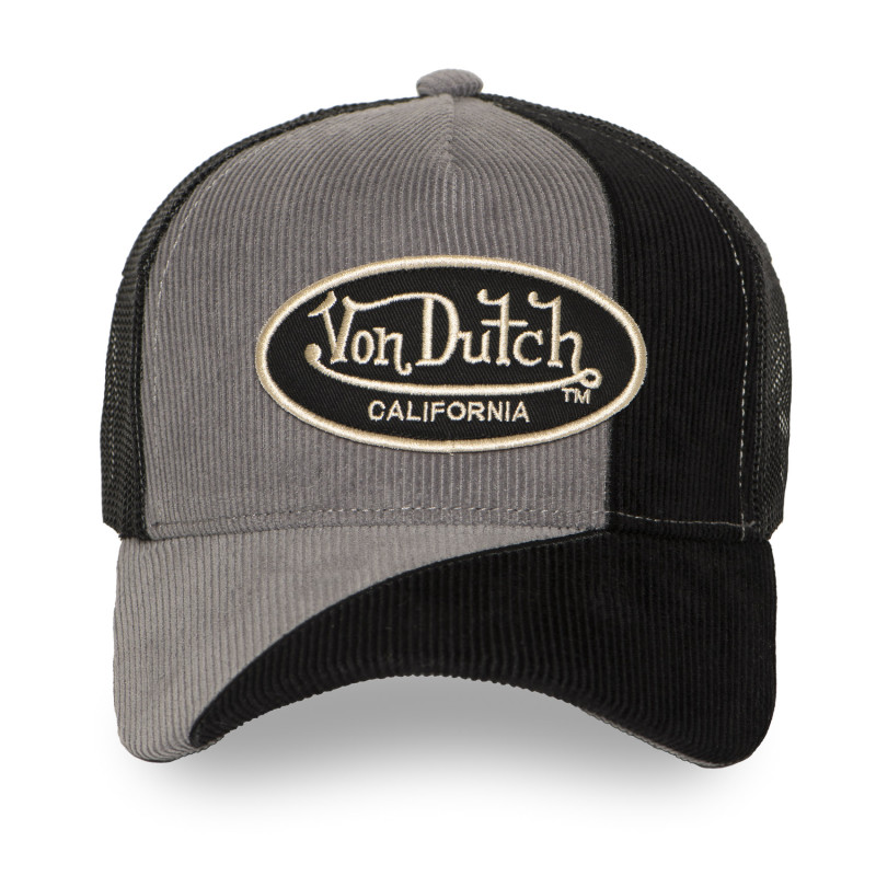 Casquette Vondutch Grise Trucker Snapback en Velours côtelé CUT | Von Dutch