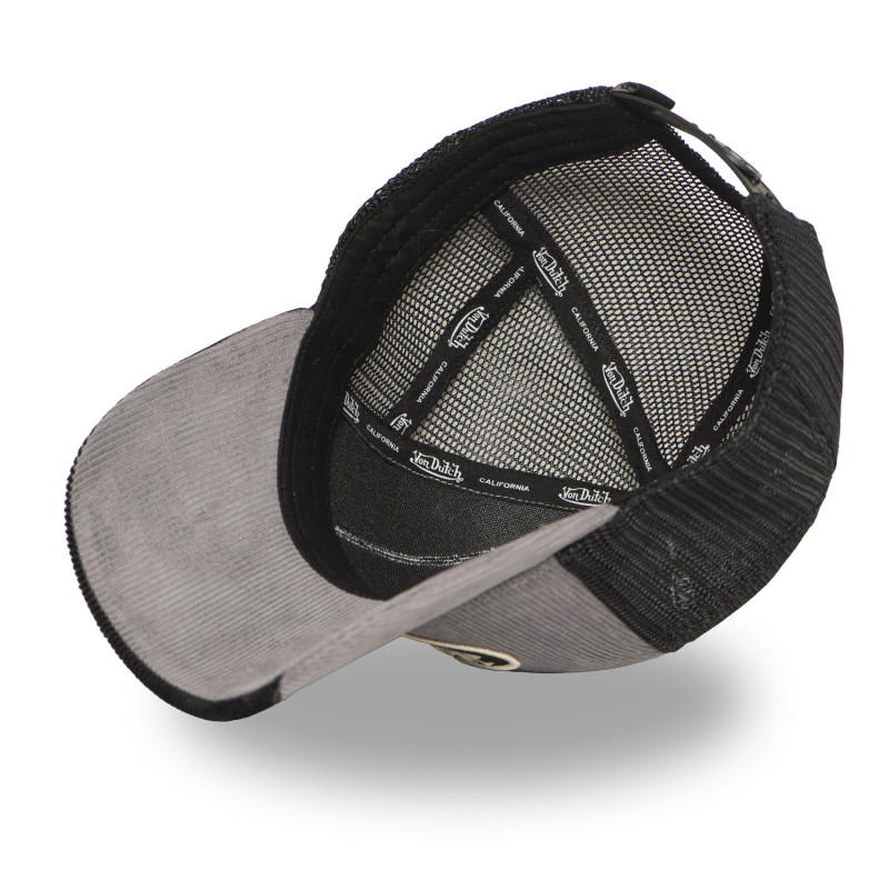 Casquette Vondutch Grise Trucker Snapback en Velours côtelé CUT | Von Dutch