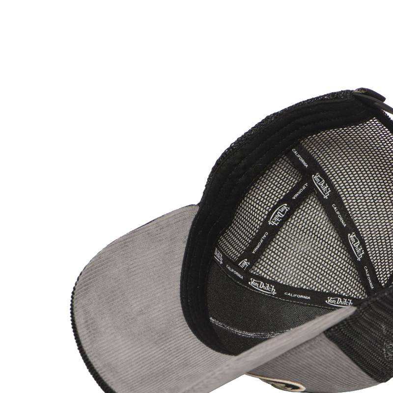 Casquette Vondutch Grise Trucker Snapback en Velours côtelé CUT | Von Dutch